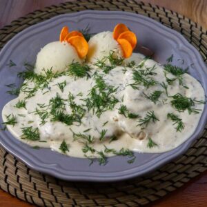 Restaurant Relax Greenpoint NYC Entrees Chicken in Dill Sauce