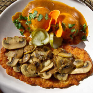 Restaurant Relax Greenpoint NYC Entrees Pork Chop Mushrooms