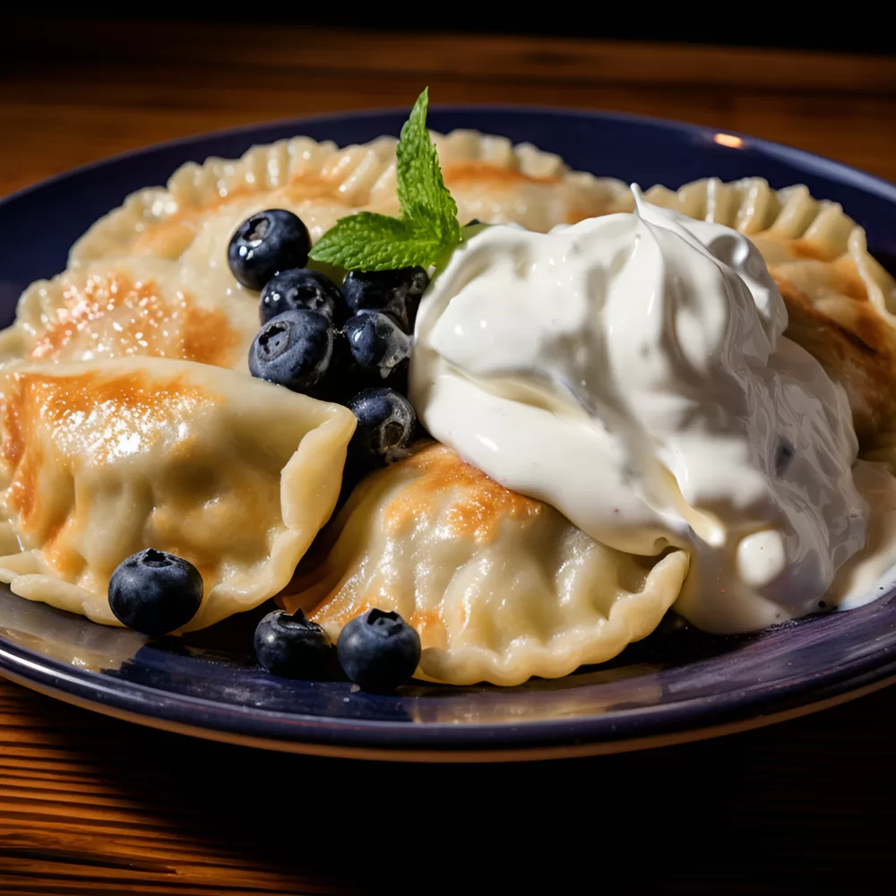 Restaurant Relax, Greenpoint, NYC - Blueberry Pierogi