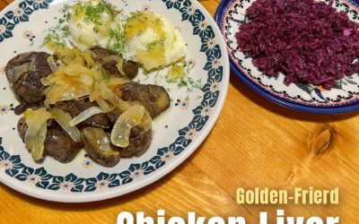 Golden-Fried Chicken Liver and Juicy Red Cabbage Salad