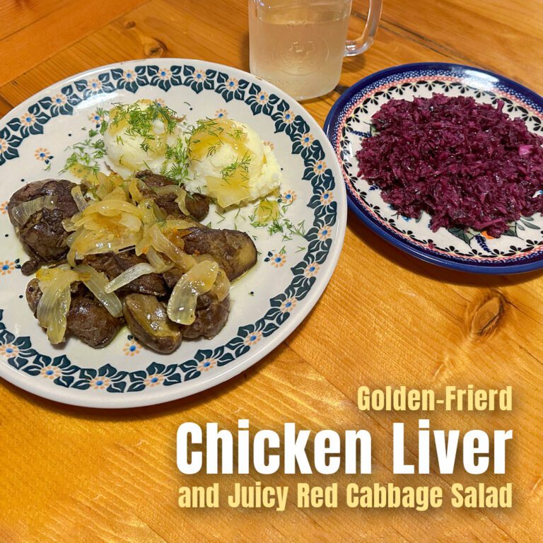 Golden-Fried Chicken Liver and Juicy Red Cabbage Salad