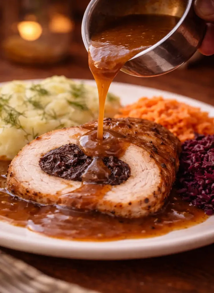 Prune Stuffed Pork Loin at restaurANt Relax in Greenpoint NYC