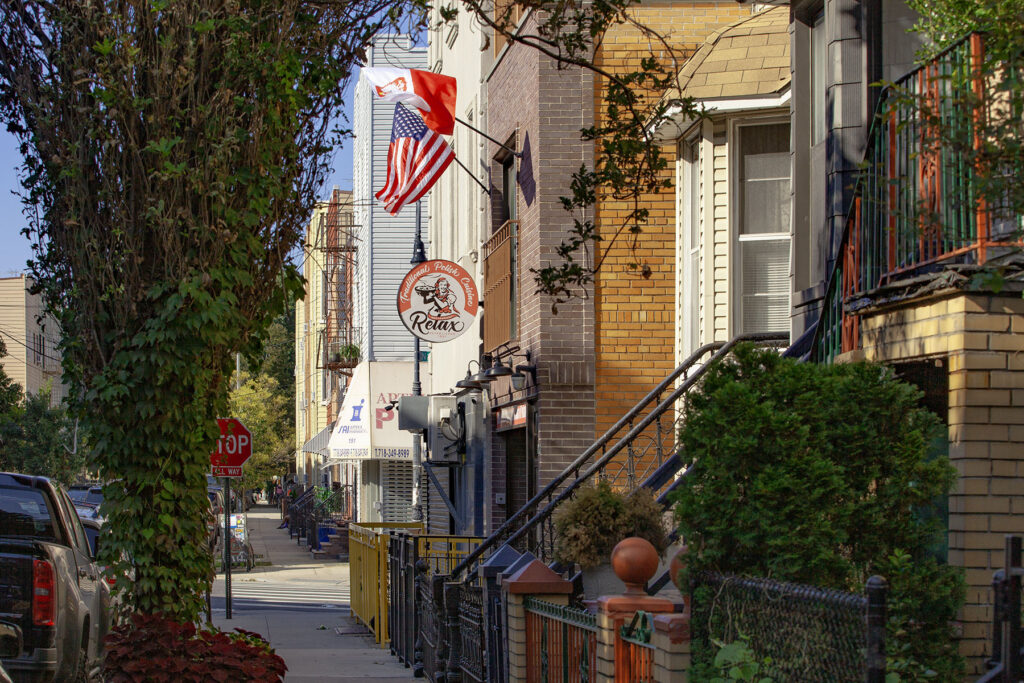 Restaurant Relax in Greenpoint NYC - view from Newel Street