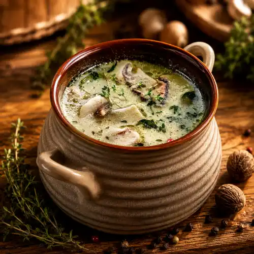 Traditional Polish mushroom soup st restaurant Relax in Greenpoint