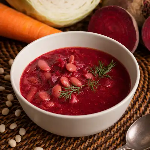 Ukrainian borscht at Relax in Greenpoint